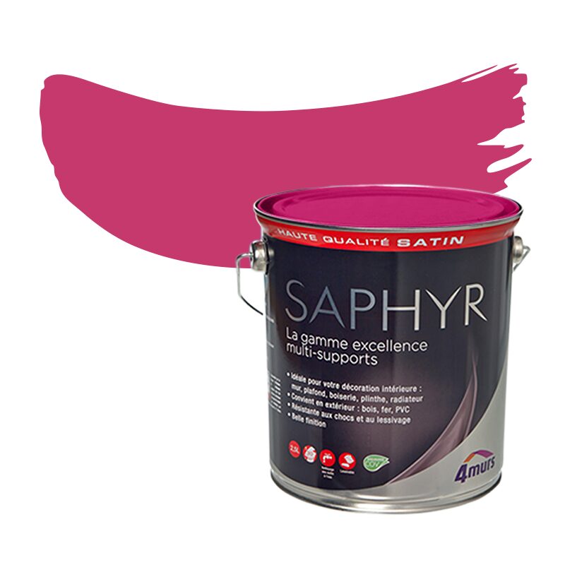 Peinture Multi-supports SAPHYR Alkyde bougainviller Satiné 2,5 L