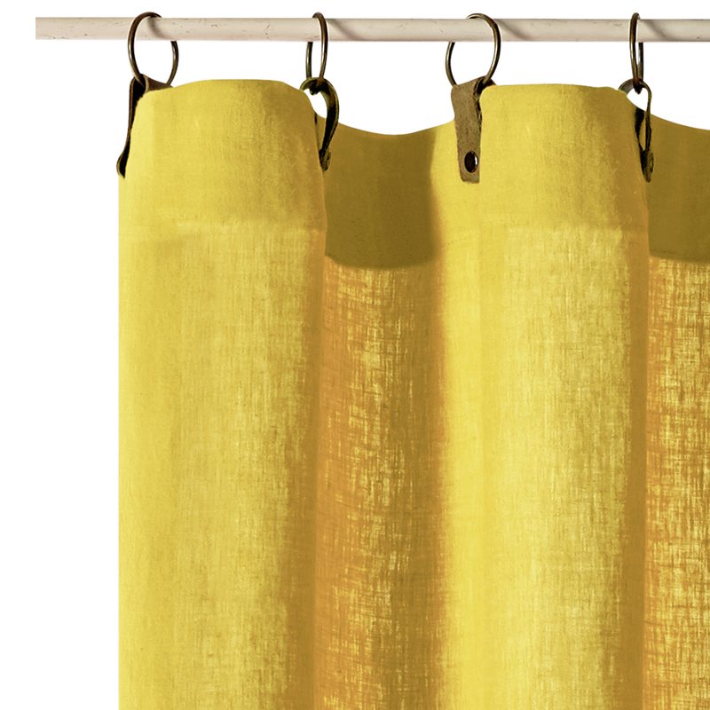 Rideau Lin LEINNEN coloris jaune moutarde 140 x 250 cm