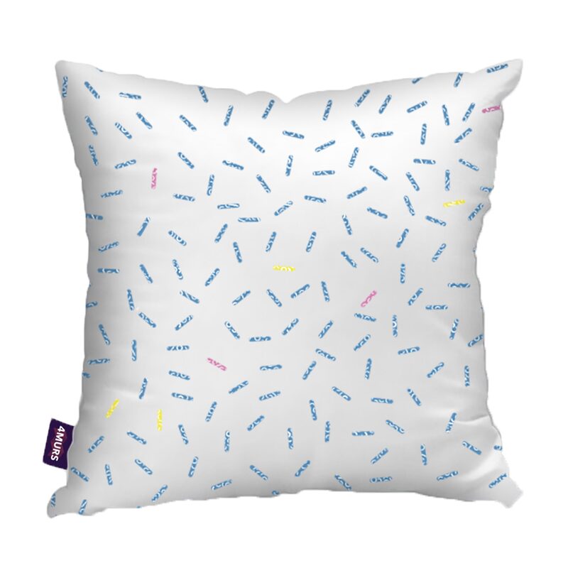 Coussin FUNNY PILLS coloris blanc 45 x 45 cm