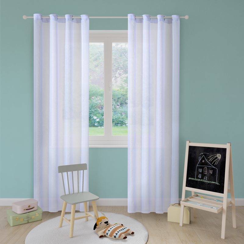 Voilage WALTER coloris bleu ciel 140 x 240 cm
