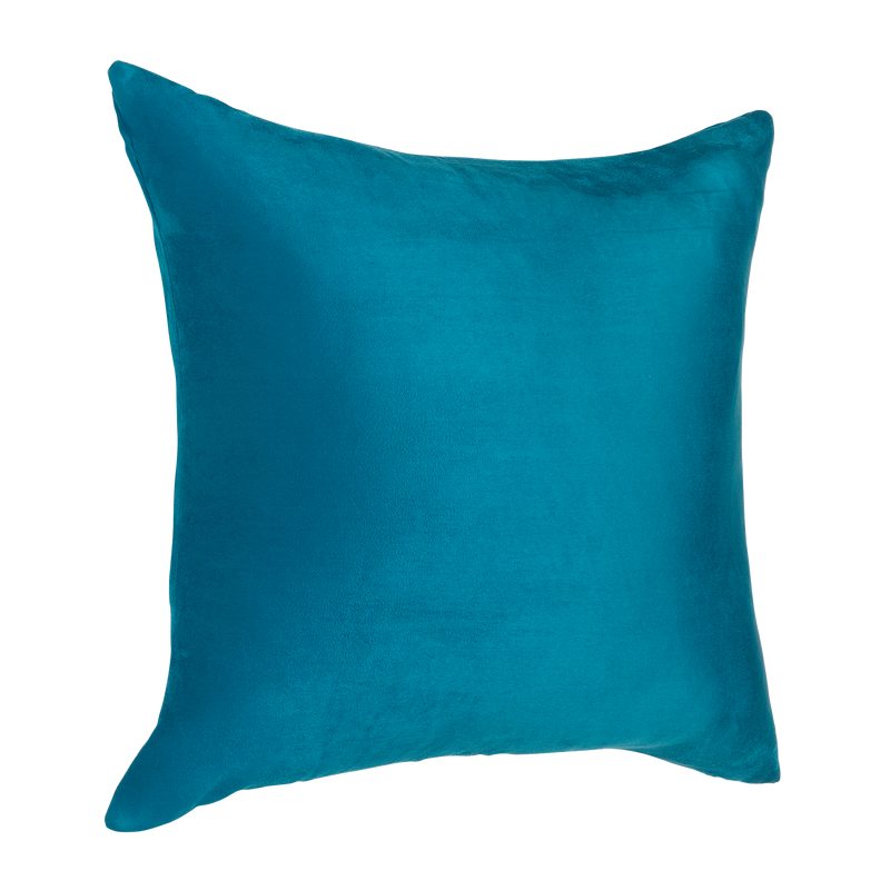 Coussin VELVET coloris bleu paon 45 x 45 cm