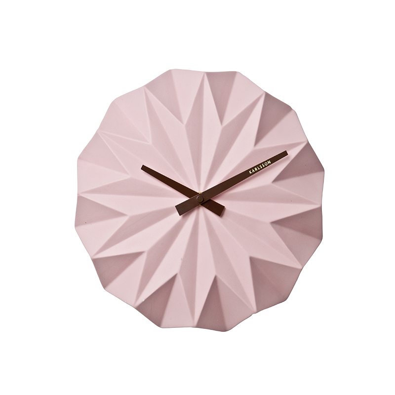 Horloge ORIGAMI coloris rose clair