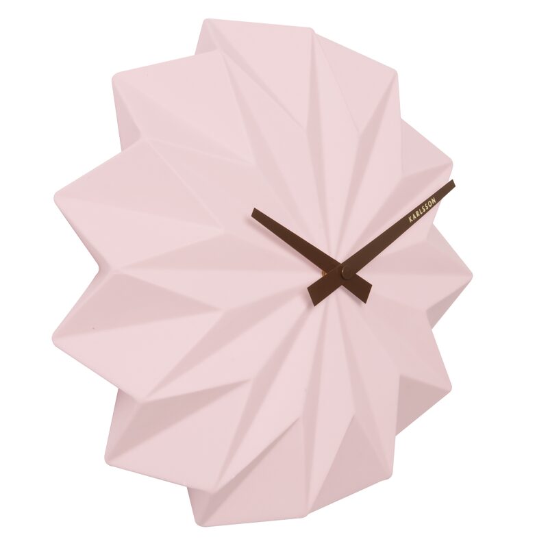 Horloge ORIGAMI coloris rose clair