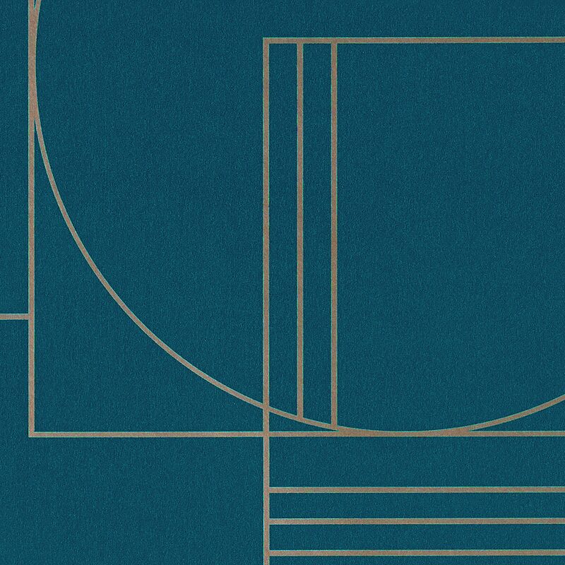 Papier peint intissé OSKAR BY SOPHIE FERJANI coloris bleu paon