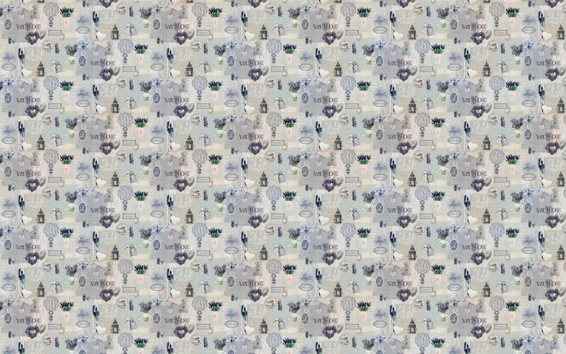 Papier peint LAVANDULA coloris parme