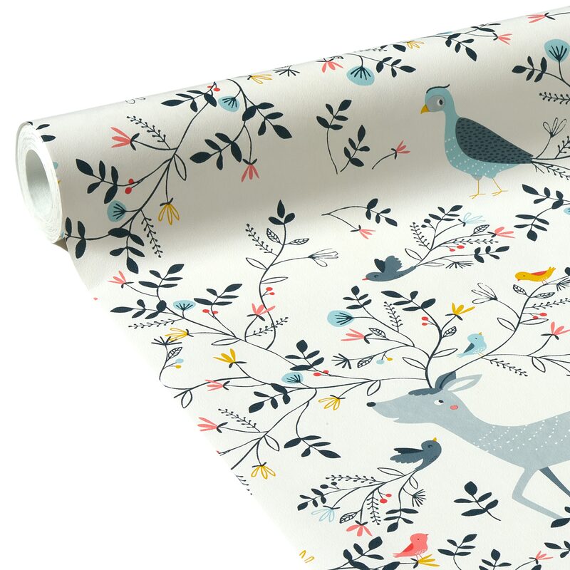 Papier peint intissé THE ENCHANTED FOREST coloris blanc