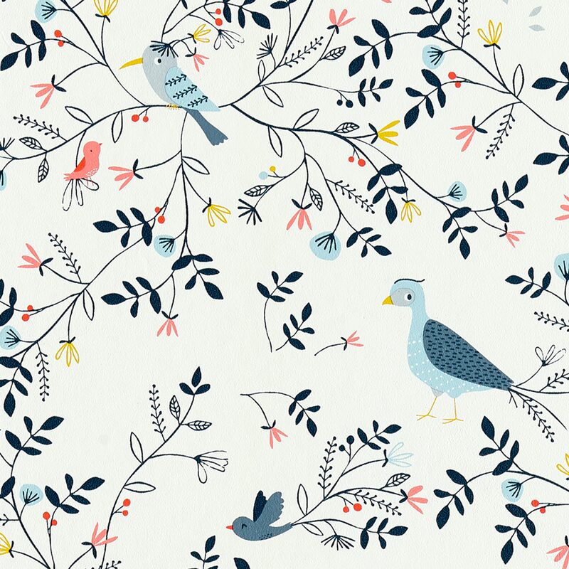 Papier peint intissé THE ENCHANTED FOREST coloris blanc