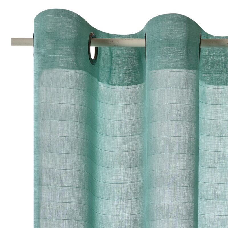 Voilage FLOT BLEU coloris menthe glacée 145 x 240 cm