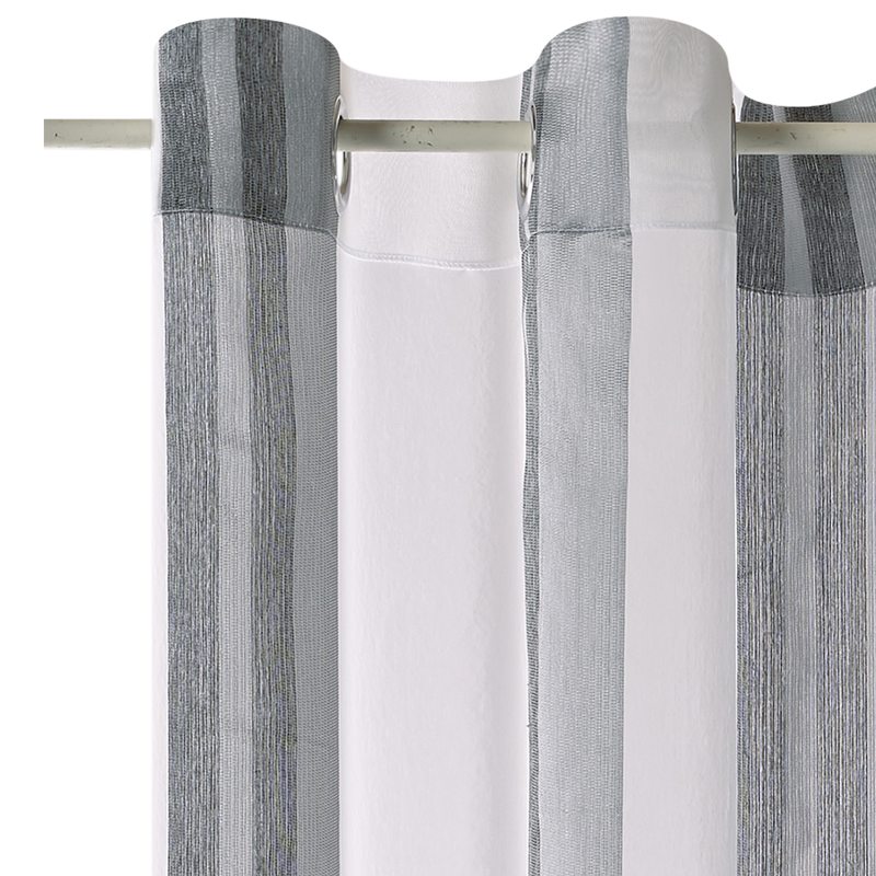 Voilage GALON coloris gris perle 140 x 260 cm