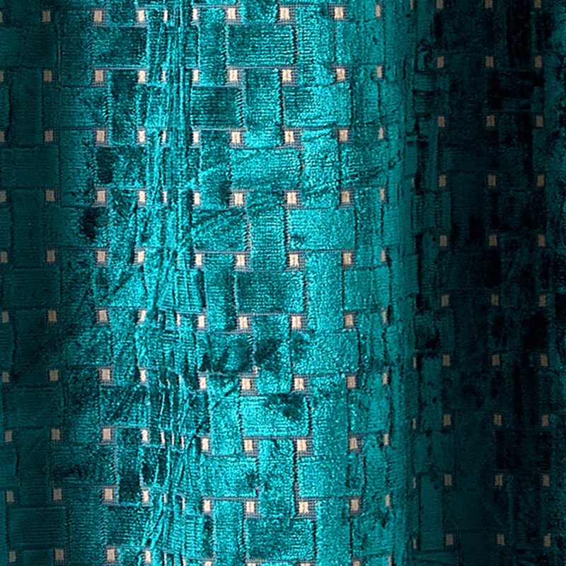 Rideau LABYRINTHE coloris vert émeraude 135 x 260 cm
