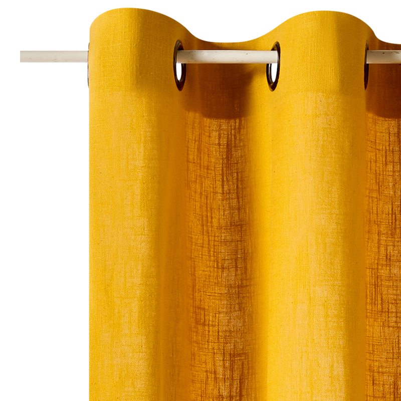 Rideau LINO coloris jaune moutarde 135 x 260 cm