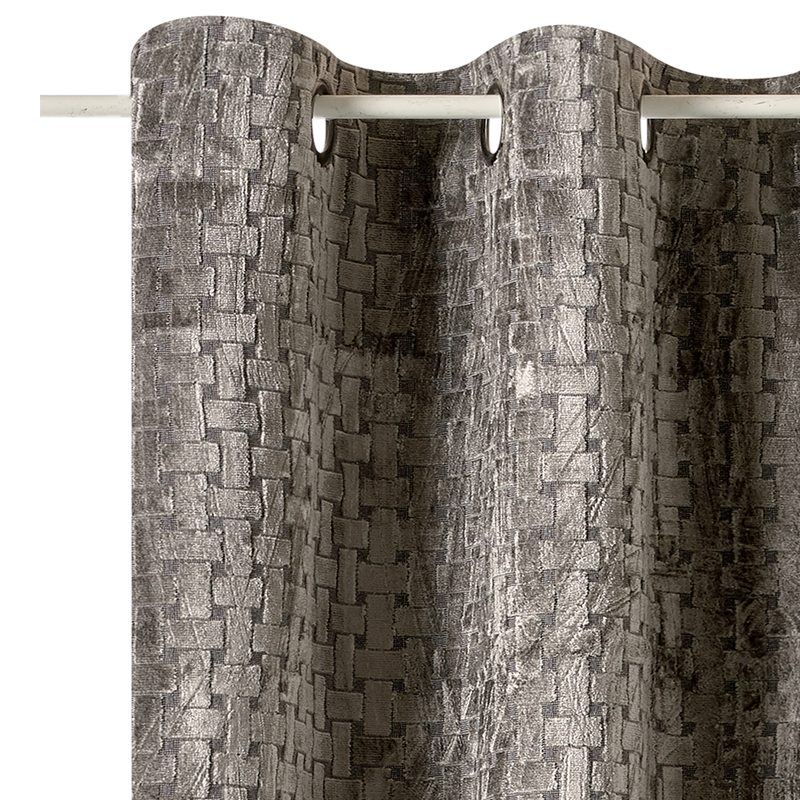 Rideau LABYRINTHE coloris beige grise 135 x 260 cm