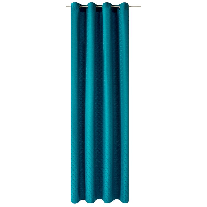 Rideau EVENTAIL coloris bleu pétrole 140 x 260 cm
