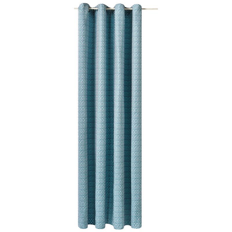 Rideau GEOCITY coloris bleu pétrole 145 x 240 cm