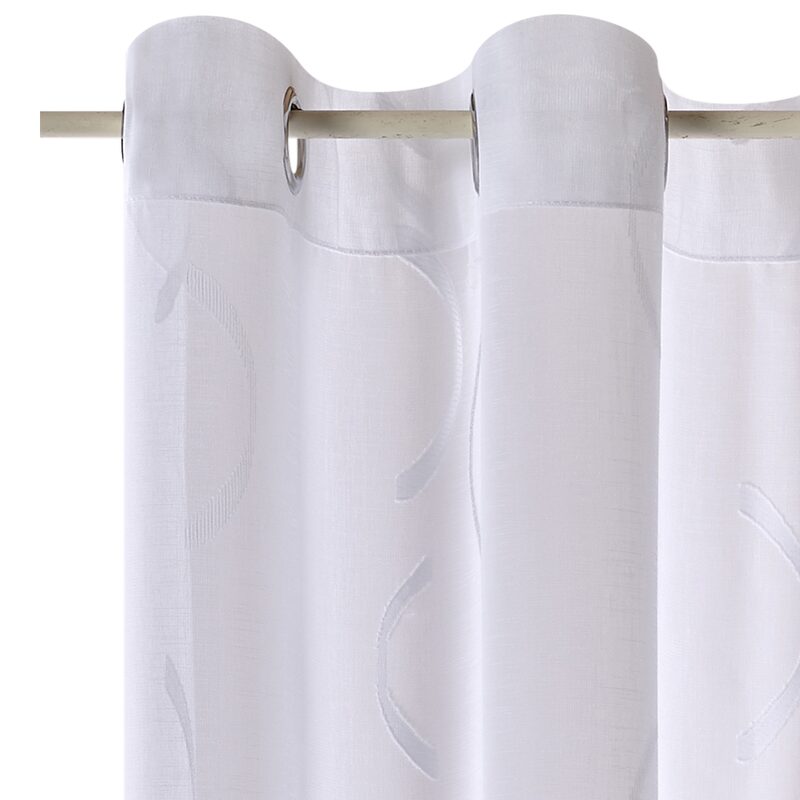 Voilage MOONS coloris gris perle 140 x 260 cm