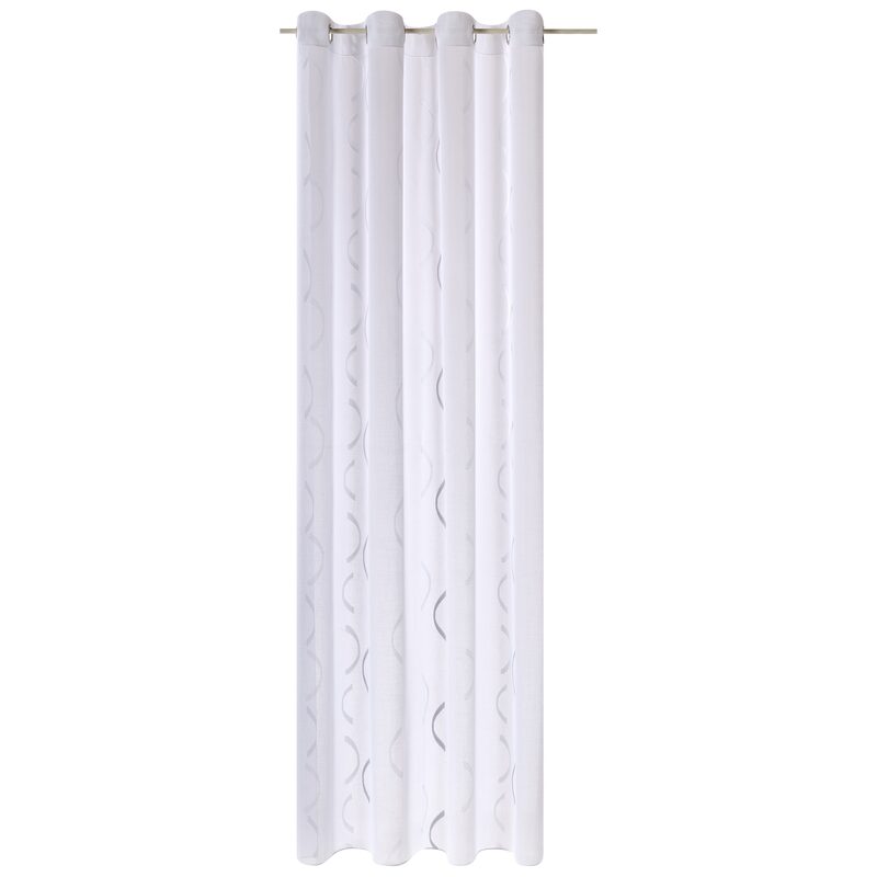Voilage MOONS coloris gris perle 140 x 260 cm
