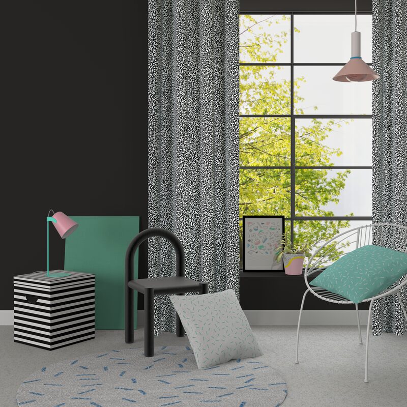 Rideau BRIXTON coloris noir 140 x 240 cm