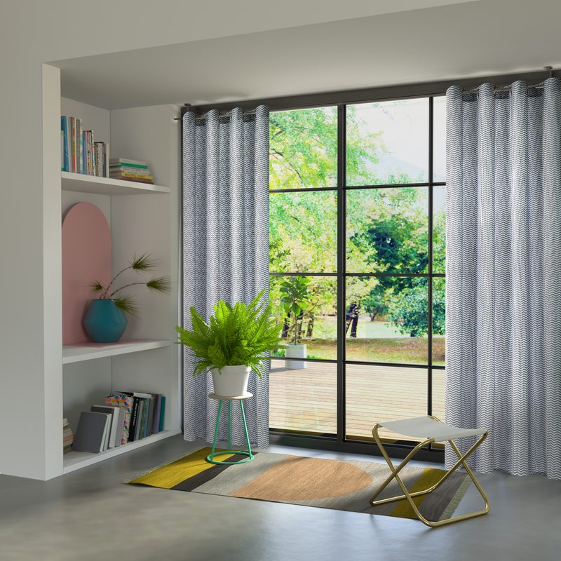 Rideau TIVOLI coloris gris anthracite 140 x 240 cm