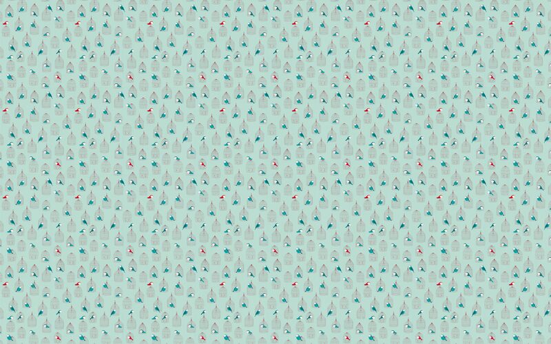 Papier peint intissé BIRDCAGE coloris vert menthol