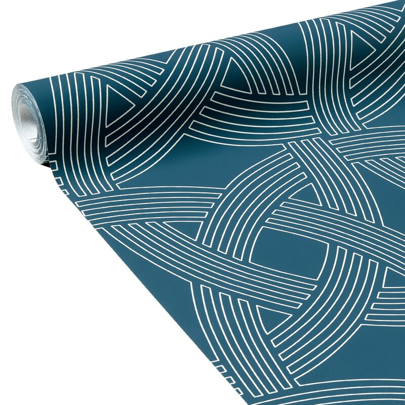 Papier peint intissé SILVERSTONE coloris bleu pétrole
