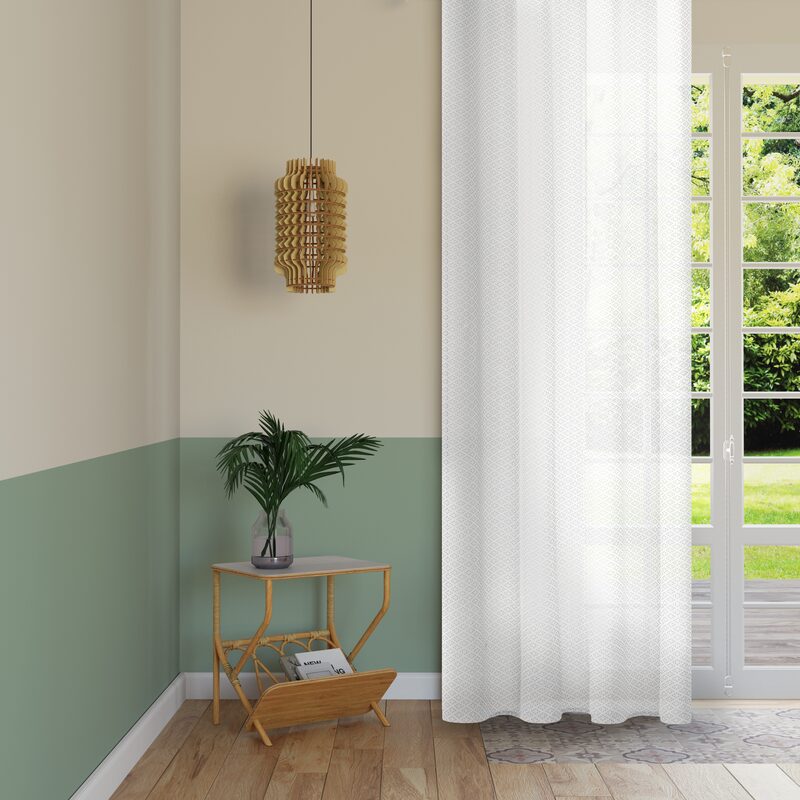 Voilage FUDJI coloris blanc 140 x 240 cm