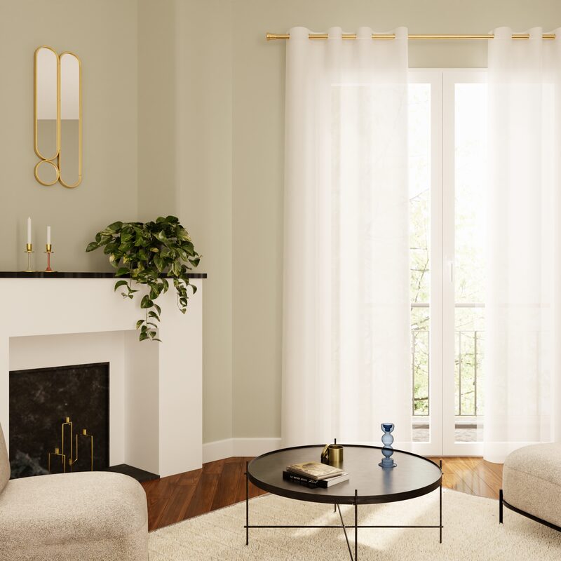 Voilage VOILE CHIC coloris blanc 145 x 240 cm