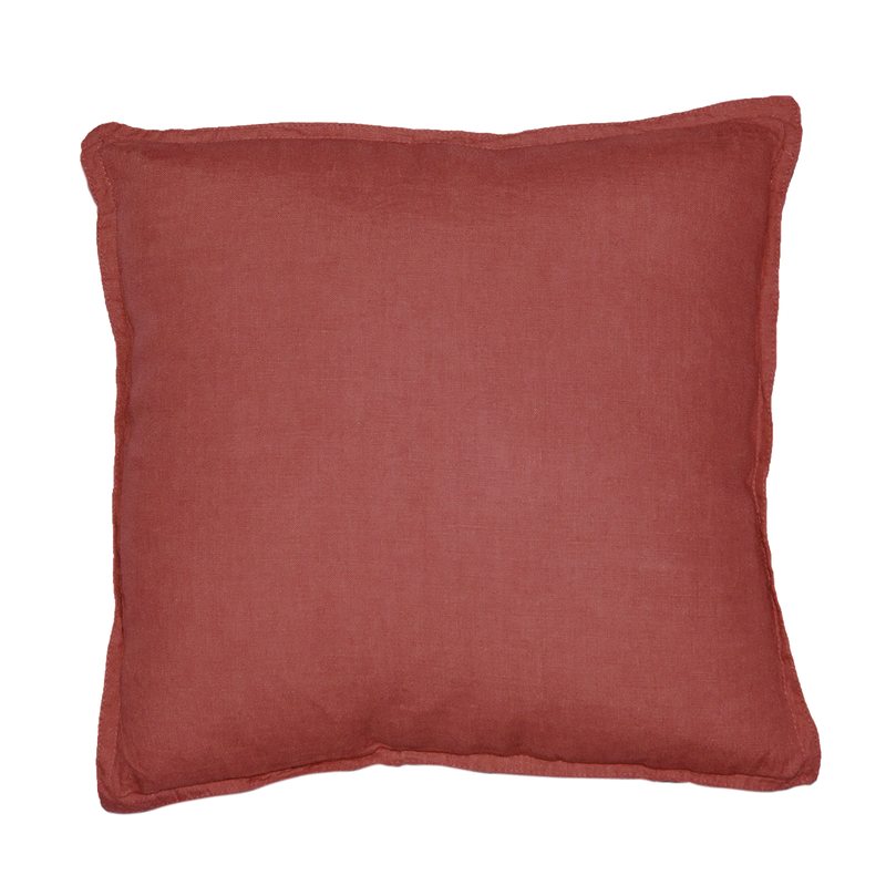 Coussin LEINNEN coloris brique 40 x 40 cm