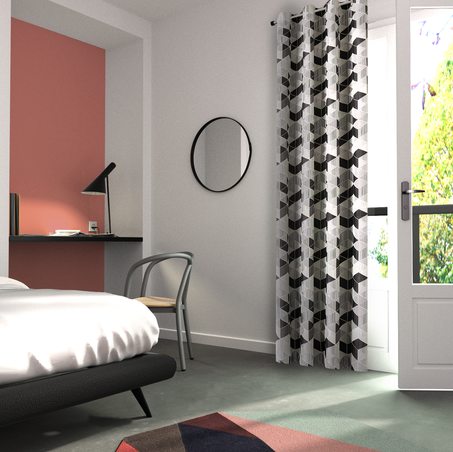 Rideau ARLETTY coloris gris 135 x 250 cm