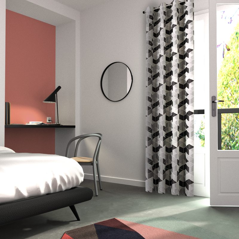 Rideau ARLETTY coloris gris 135 x 250 cm