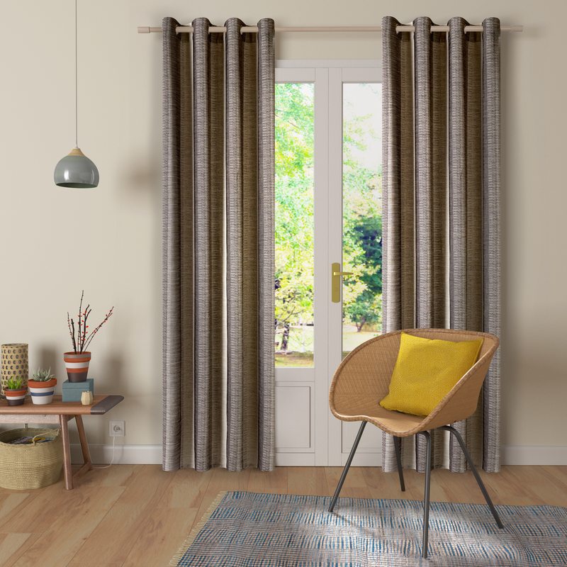 Rideau PONDICHERY coloris gris 140 x 260 cm