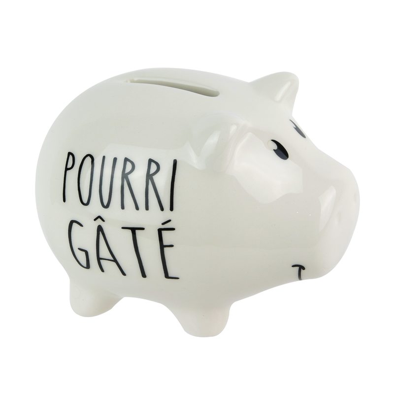 Tirelire POURRI GÂTÉ coloris blanc