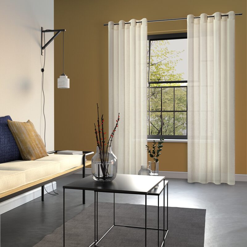 Voilage LASSI coloris blanc 140 x 240 cm