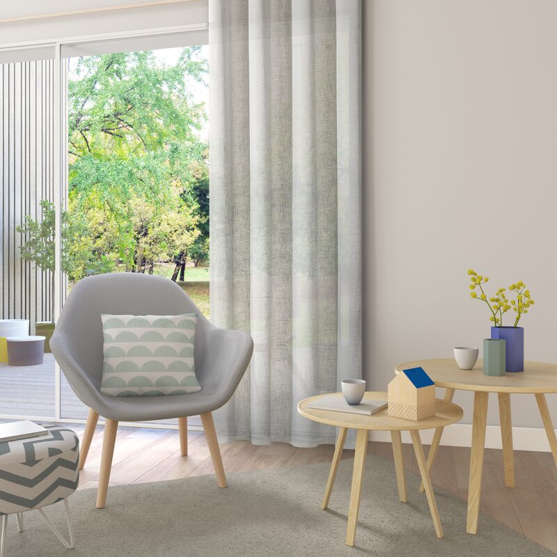Voilage ASPECT LIN coloris Gris clair 145 x 260 cm