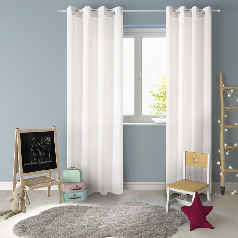 Voilage CHANTILLY coloris gris perle 145 x 240 cm