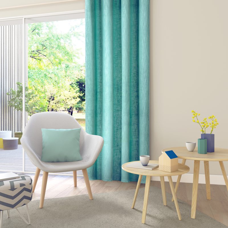 Rideau BARBOUR coloris bleu turquoise 145 x 240 cm