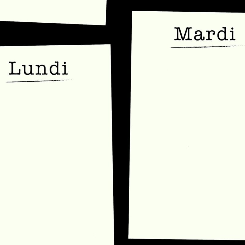 Papier peint intissé TABLEAU BLANC SEMAINIER coloris blanc
