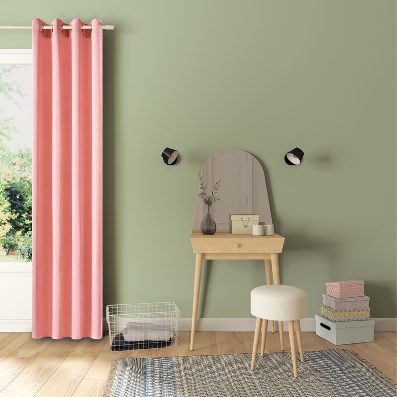 Rideau SABINE coloris rose 135 x 240 cm