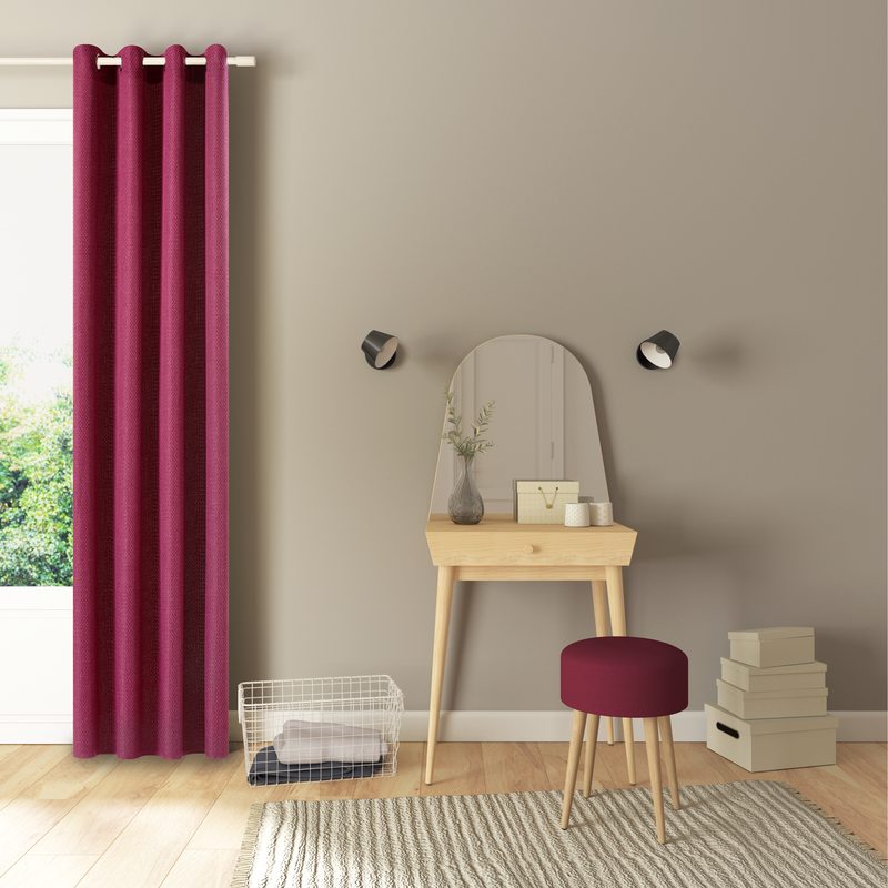 Rideau ROSINE coloris rose framboise 135 x 240 cm