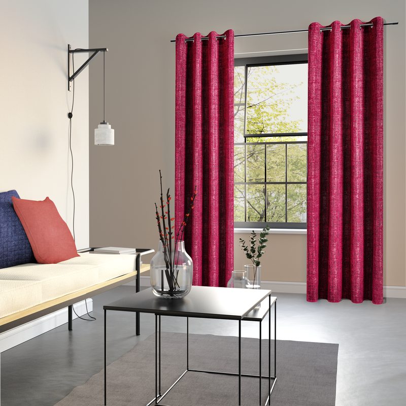 Rideau SIMO coloris rouge 140 x 240 cm