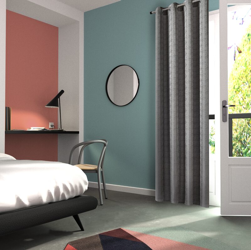 Rideau QUADRA coloris gris 140 x 240 cm