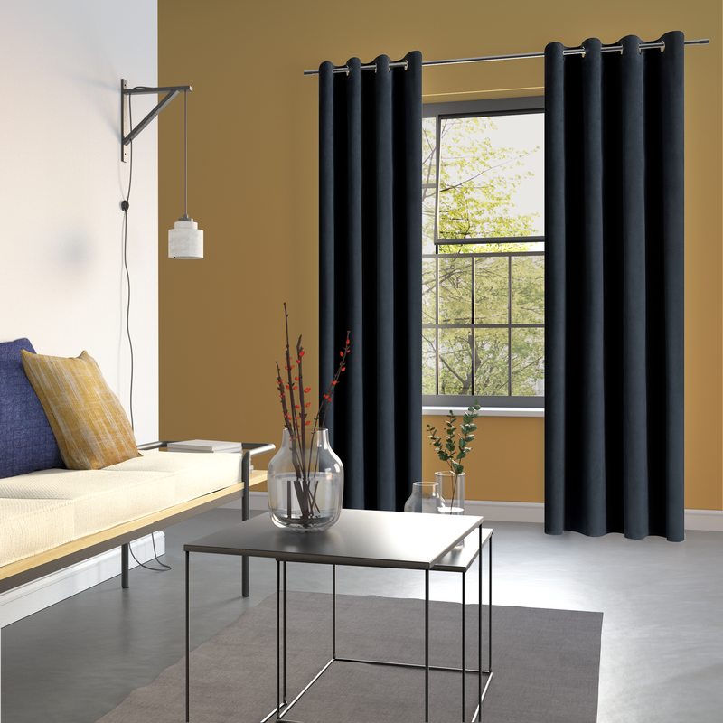 Rideau VIVIEN coloris bleu marine 135 x 240 cm