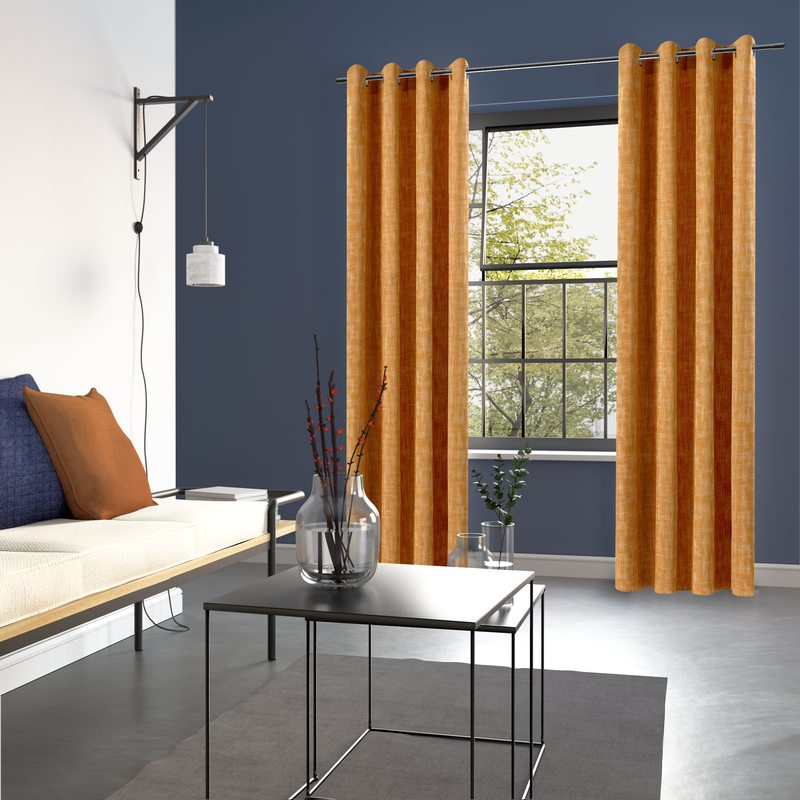 Rideau EDVIN coloris jaune ocre 135 x 240 cm