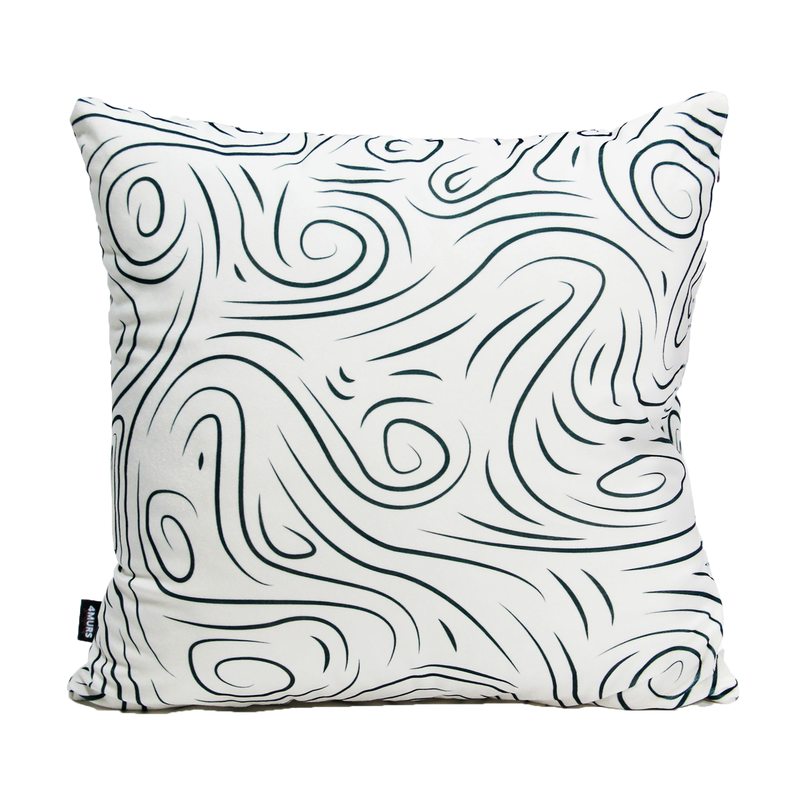 Coussin WOOD coloris blanc 45 x 45 cm