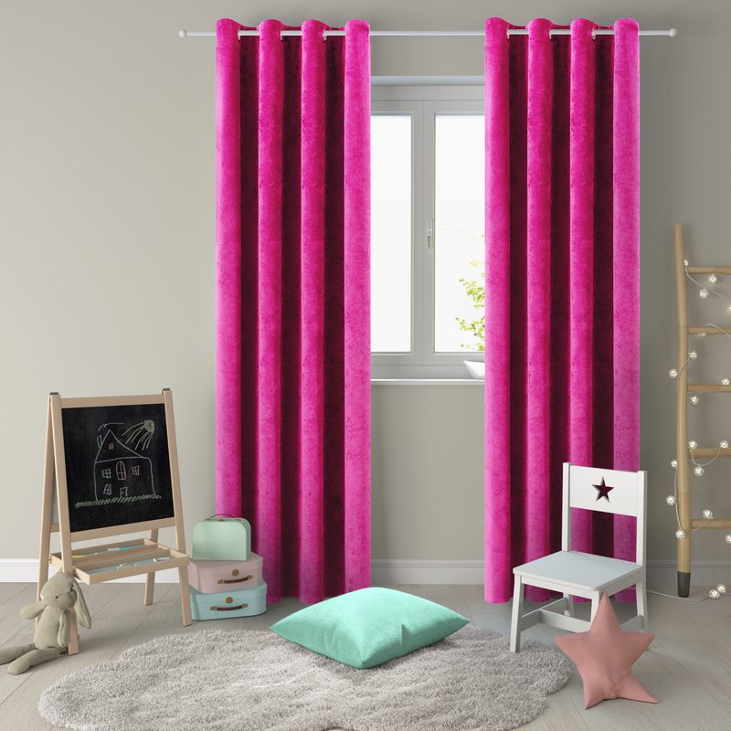Rideau QUINCY coloris rose fuchsia 135 x 240 cm