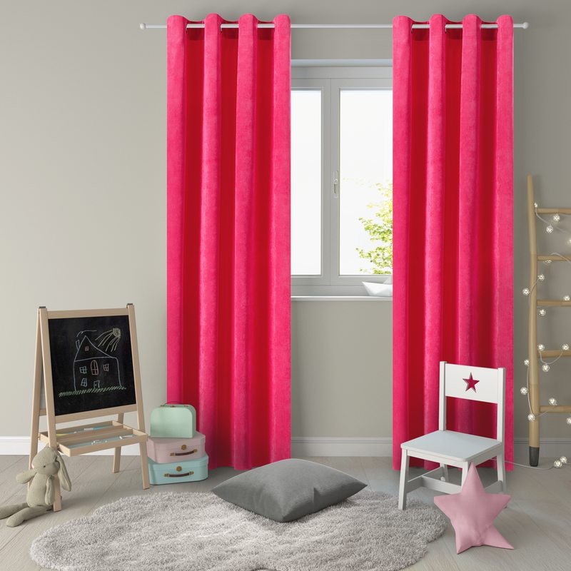 Rideau QUINCY coloris rouge coquelicot 135 x 240 cm