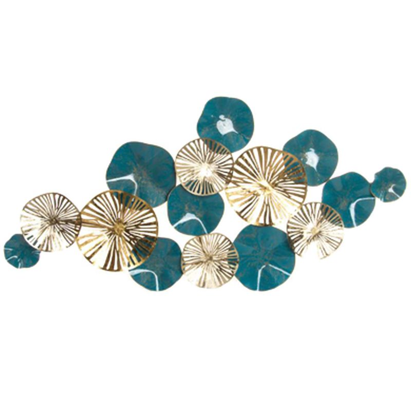 Déco murale métal AKENO coloris bleu lagon