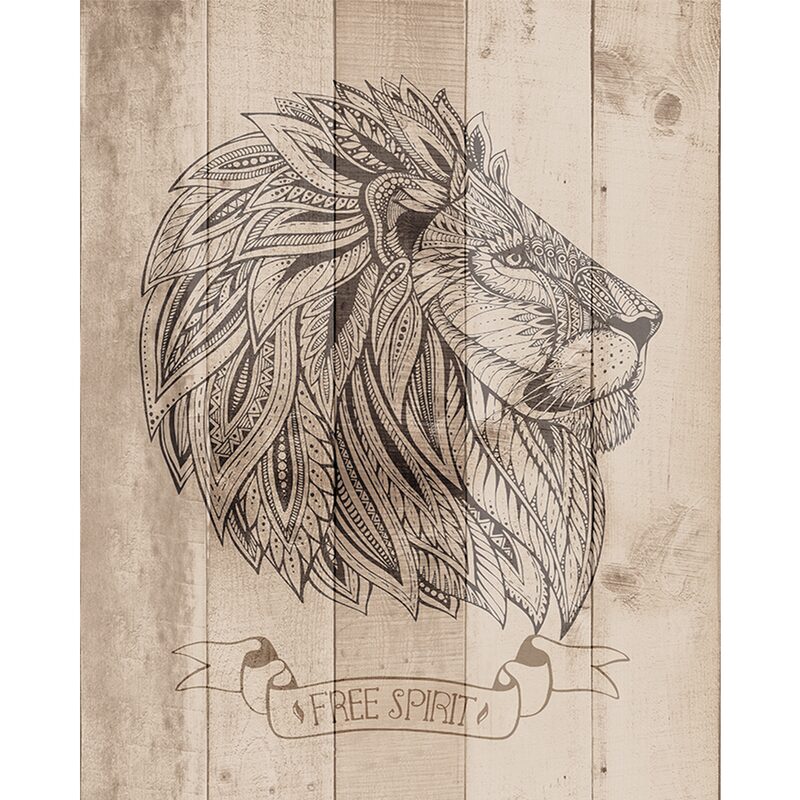 Décoration murale en bois FREE SPIRIT 40 x 50 cm