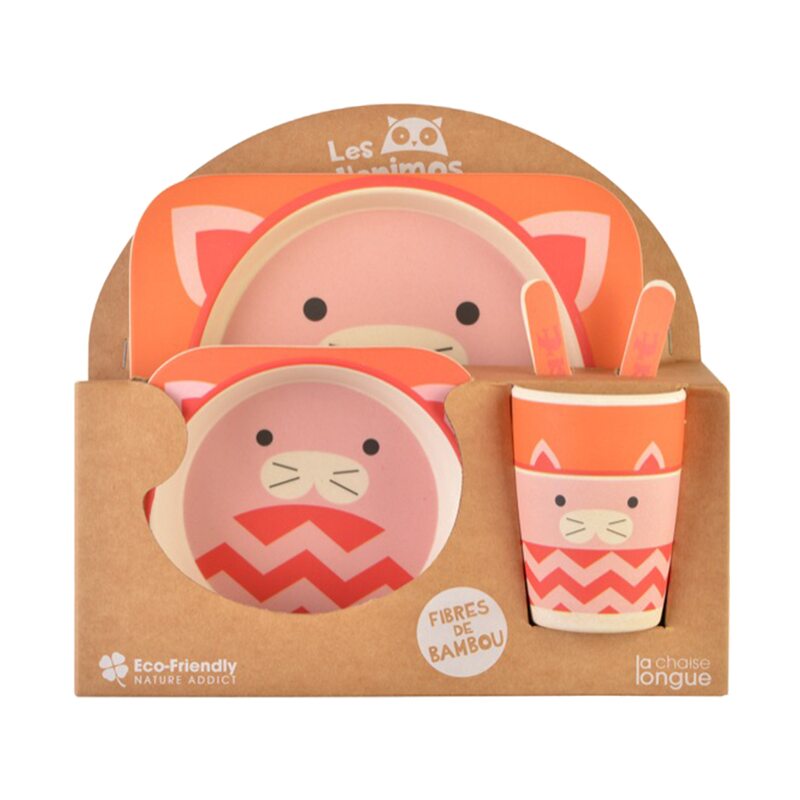 Set repas COFFRET BAMBOU CHAT coloris multicolore