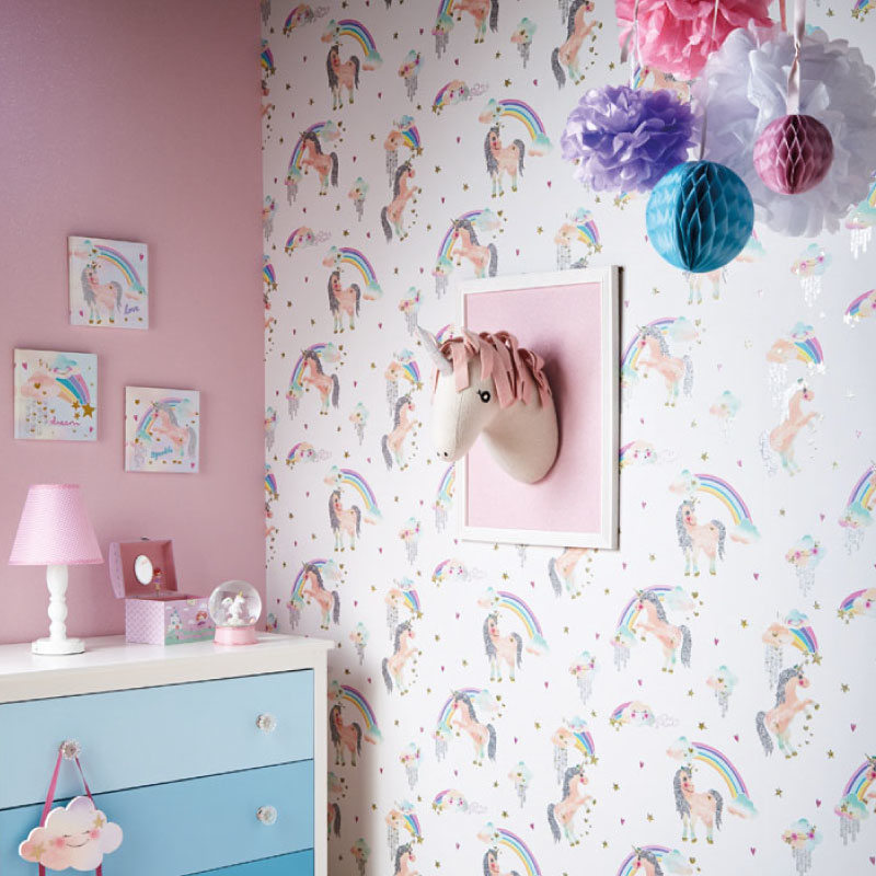 Trophée mural LICORNE coloris blanc