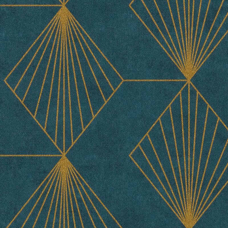 Papier peint intissé GATSBY coloris bleu paon
